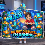 Custom Photo Gaming Do Not Disturb Gifts for Kids - Personalized Snuggle Blanket