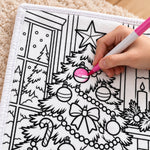 Custom Name Christmas Coloring Gifts for Families - Personalized Doodle Blanket