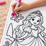 Custom Name Princess Coloring Gifts for Girls - Personalized Doodle Blanket
