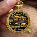 Custom Name Keepsake Gifts For Grandson - Personalized Pocket Watch