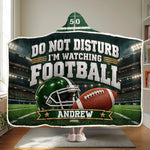 Custom Name Football Gifts for Fans - Personalized Snuggle Blanket