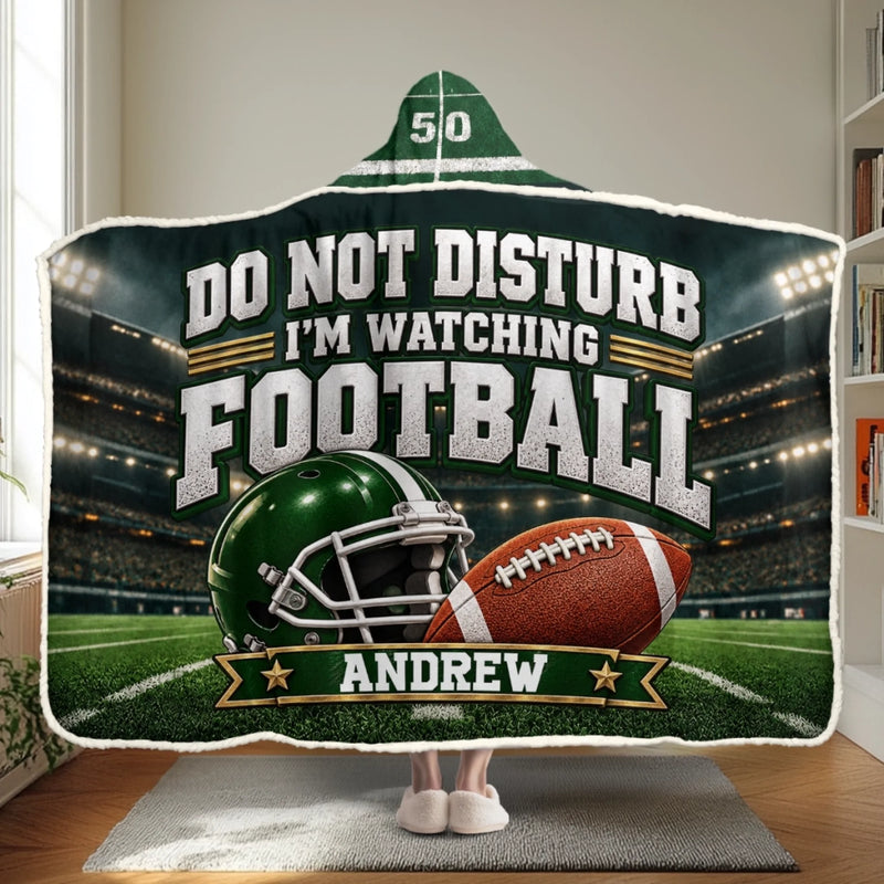 Custom Name Football Gifts for Fans - Personalized Snuggle Blanket