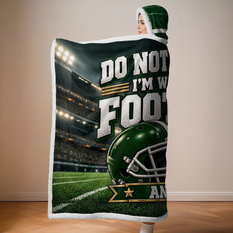 Custom Name Football Gifts for Fans - Personalized Snuggle Blanket
