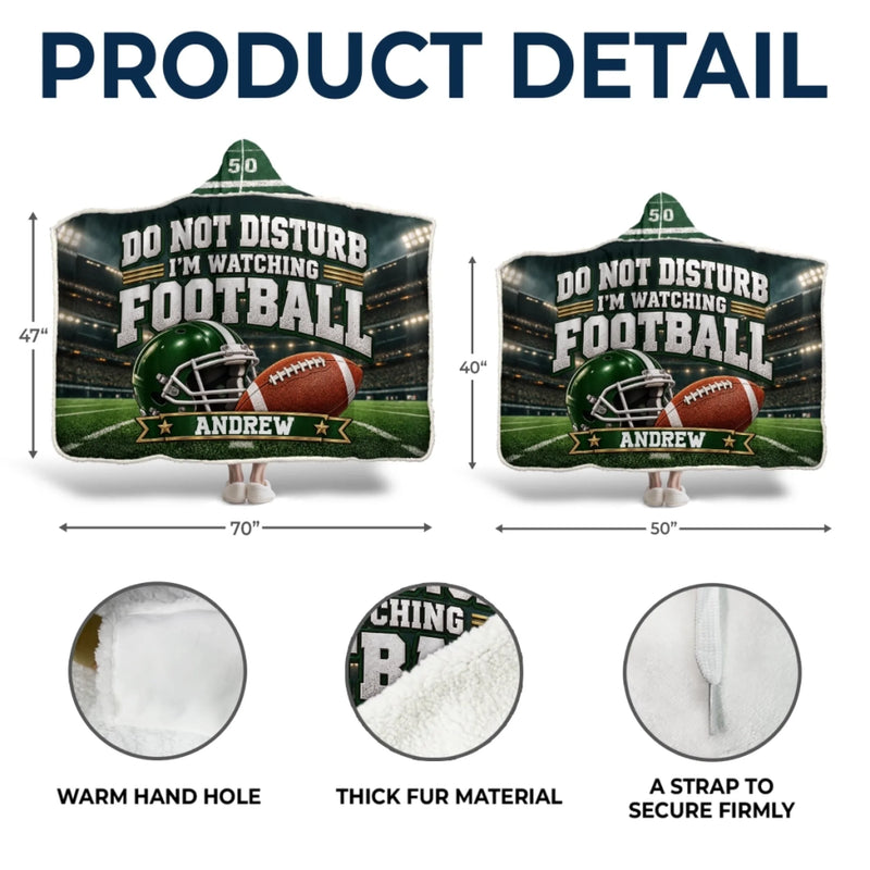 Custom Name Football Gifts for Fans - Personalized Snuggle Blanket