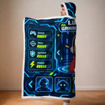 Custom Gaming Station Gifts for Kids - Personalized Snuggle Blanket