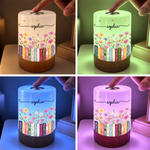 Custom Name Floral Bookshelf Gifts For Book Lovers - Personalized Dimmable Touch Night Light
