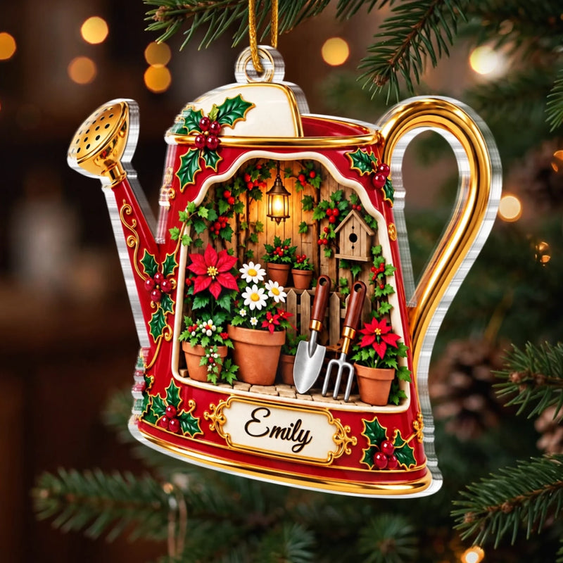 Custom Name Christmas Gardening Gifts For Gardeners - Personalized Acrylic Ornament