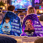 Custom Photo Do Not Disturb Gifts For Gamers, Gaming Lovers - Personalized Snuggle Blanket
