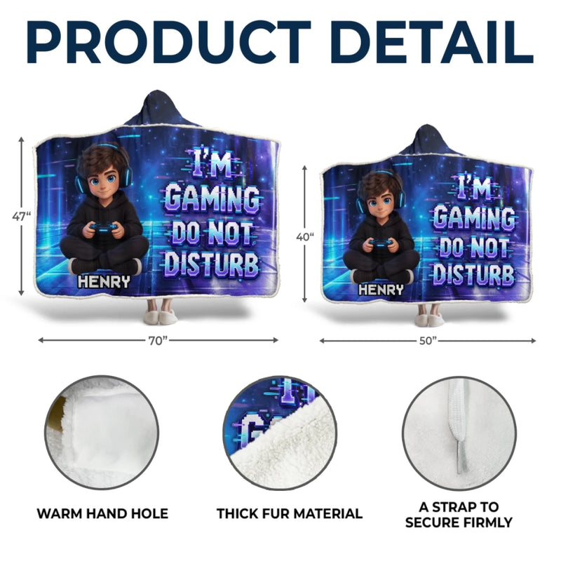 Custom Photo Do Not Disturb Gifts For Gamers, Gaming Lovers - Personalized Snuggle Blanket