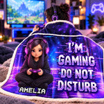 Custom Photo Do Not Disturb Gifts For Gamers, Gaming Lovers - Personalized Snuggle Blanket