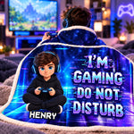Custom Photo Do Not Disturb Gifts For Gamers, Gaming Lovers - Personalized Snuggle Blanket