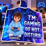 Custom Photo Do Not Disturb Gifts For Gamers, Gaming Lovers - Personalized Snuggle Blanket