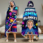 Custom Arcade Gamer Gifts for Kids - Personalized Snuggle Blanket