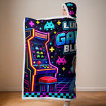 Custom Arcade Gamer Gifts for Kids - Personalized Snuggle Blanket