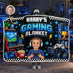 Custom Photo Gaming Gifts for Kids - Personalized Snuggle Blanket