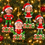 Custom Photo Christmas Elf Family Gifts - Personalized Acrylic Ornament