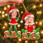 Custom Photo Christmas Elf Bestie Gifts - Personalized Acrylic Ornament