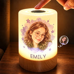 Custom Photo Name Portrait Gifts For Kids - Personalized Dimmable Touch Night Light