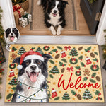 Custom Photo Santa Pet Christmas Door Decor - Personalized Decorative Mat