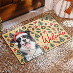 Custom Photo Santa Pet Christmas Door Decor - Personalized Decorative Mat