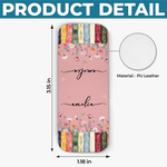 Custom Name Floral Book Lover Gifts - Personalized Leather Magnetic Bookmark