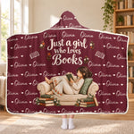 Custom Name Book Lover Gifts for Girls - Personalized Snuggle Blanket