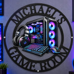 Custom Gamer Room Gifts for Gamers - Personalized Shaped Metal Sign