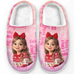 Custom Photo And Name Christmas Gifts For Kids - Personalized Fluffy Slippers