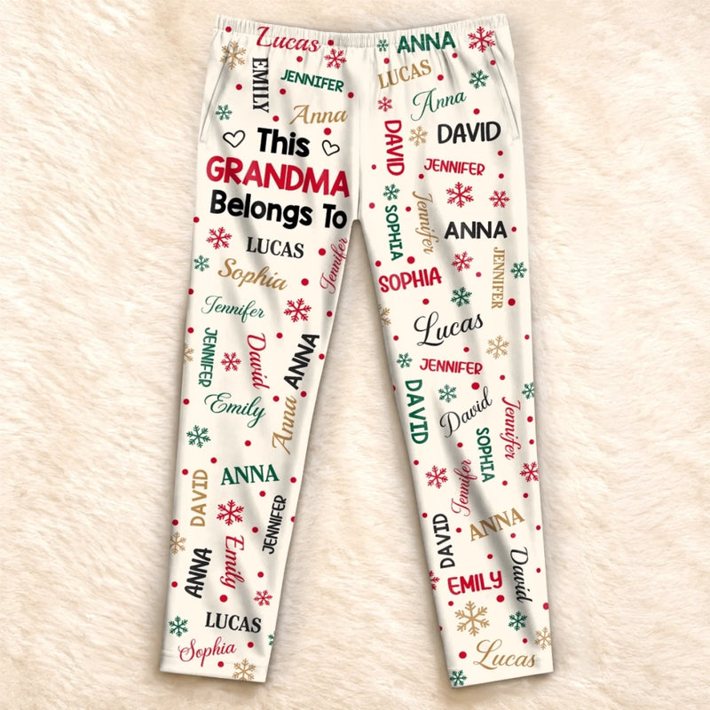 Custom Name Grandma Grandpa Christmas Gifts - Personalized Pajamas Pants
