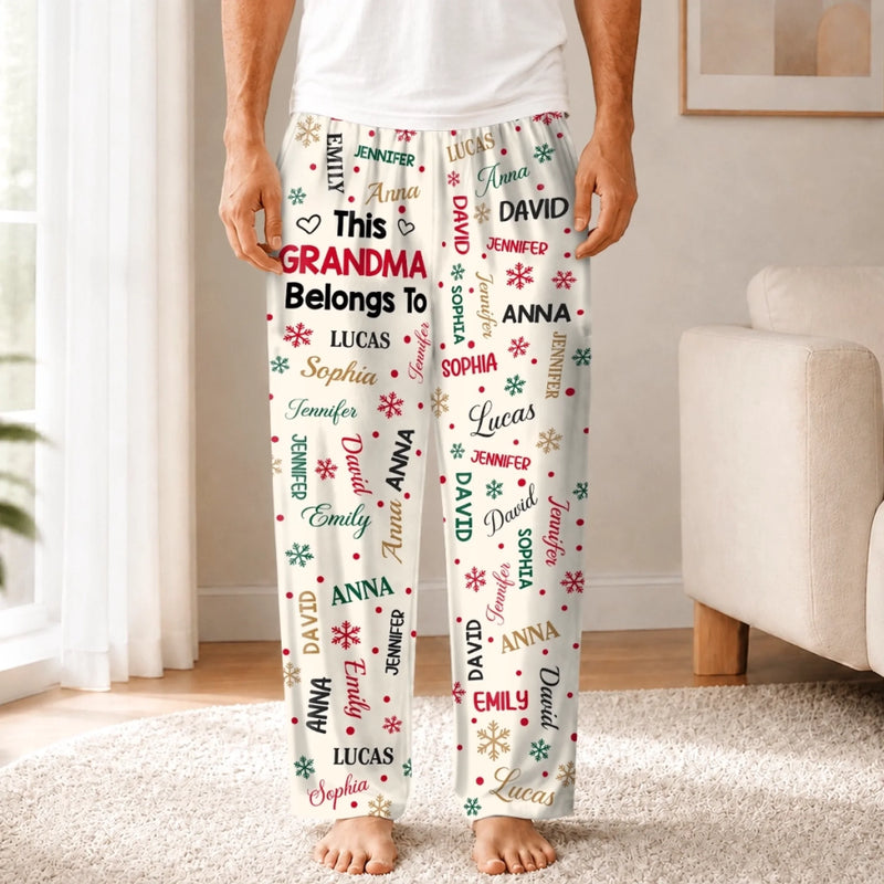 Custom Name Grandma Grandpa Christmas Gifts - Personalized Pajamas Pants