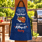 Custom Name Funny Grill Master Gifts - Personalized Apron With Pocket