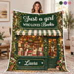 Custom Name Floral Bookshop Gifts for Book Lovers - Personalized Blanket