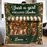 Custom Name Floral Bookshop Gifts for Book Lovers - Personalized Blanket