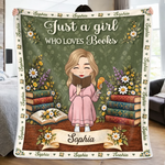 Custom Name Floral Storytime Gifts for Young Readers - Personalized Blanket