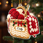 Custom Name Christmas Knitting Gifts For Crafters, Knitters, Crocheters - Personalized Acrylic Ornament