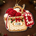 Custom Name Christmas Knitting Gifts For Crafters, Knitters, Crocheters - Personalized Acrylic Ornament