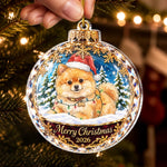 Custom Photo Dog And Cat Christmas Keepsake Gifts For Pet Lovers - Personalized Acrylic Ornament