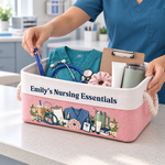 Custom Name Nursing Essentials Gifts For Nurses - Personalized Storage Basket