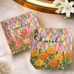 Custom Name Flower Gifts For Women - Personalized Jewelry Dish