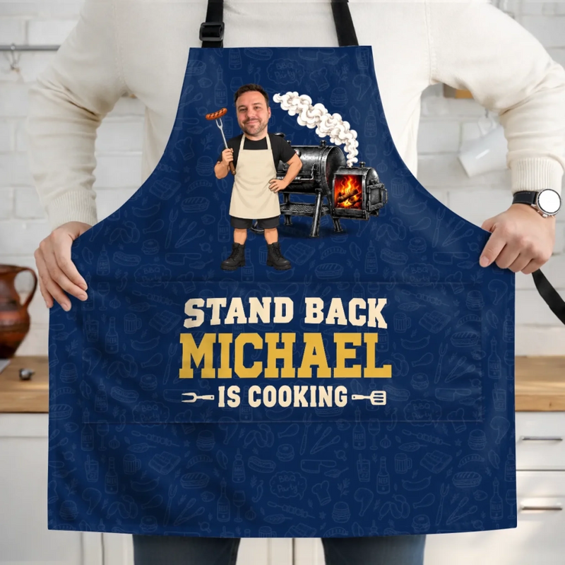 Custom Photo BBQ Gifts For Grill Masters - Personalized Apron With Pocket