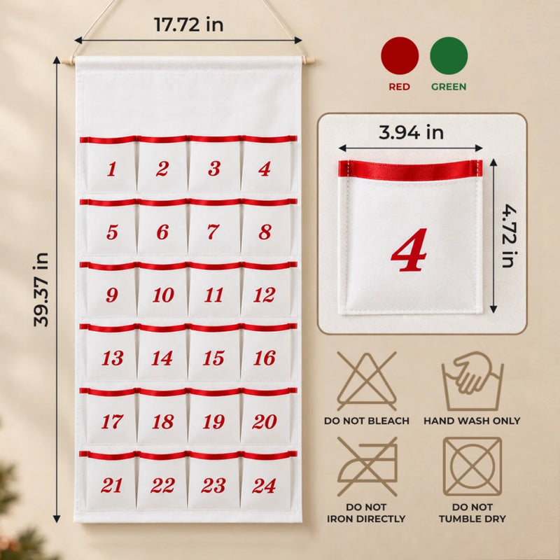 Custom Photo Christmas Advent Calendar for Kids - Personalized Fabric Advent Calendar