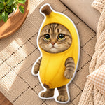 Custom Pet Photo Banana Costume Gifts for Pet Lovers - Personalized Shaped Pillow