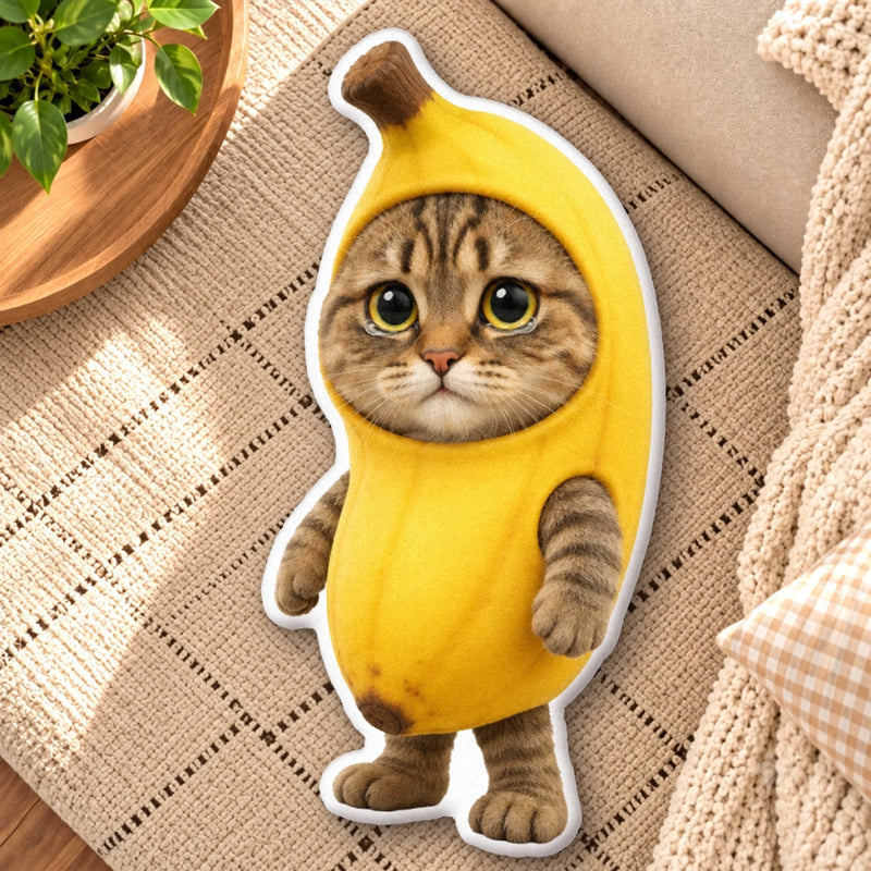 Custom Pet Photo Banana Costume Gifts for Pet Lovers - Personalized Shaped Pillow