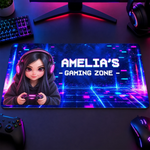 Custom Photo Gaming Zone Gifts For Gamers, Gaming Lovers, Kids - Personalized Desk Mat