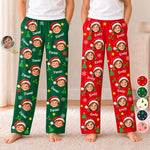 Custom Santa Hat Face And Name Family Christmas Gifts - Personalized Pajama Pants