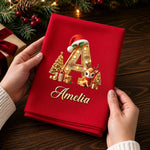Custom Christmas Monogram Gifts - Personalized Cotton Napkin