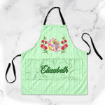 Custom Name Birth Month Flower Painting Gifts for Kids, Artists & Art Lovers - Personalized Apron With Pocket