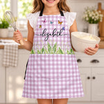 Custom Name Butterfly Floral Gifts For Women And Kids - Personalized Apron With Pocket