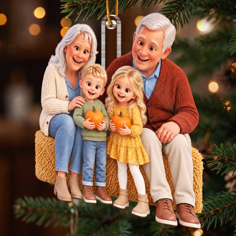 Custom Family Photo Christmas Gifts - Personalized Acrylic Ornament