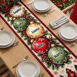 Custom Name Christmas Family Gathering Decor - Personalized Table Runner